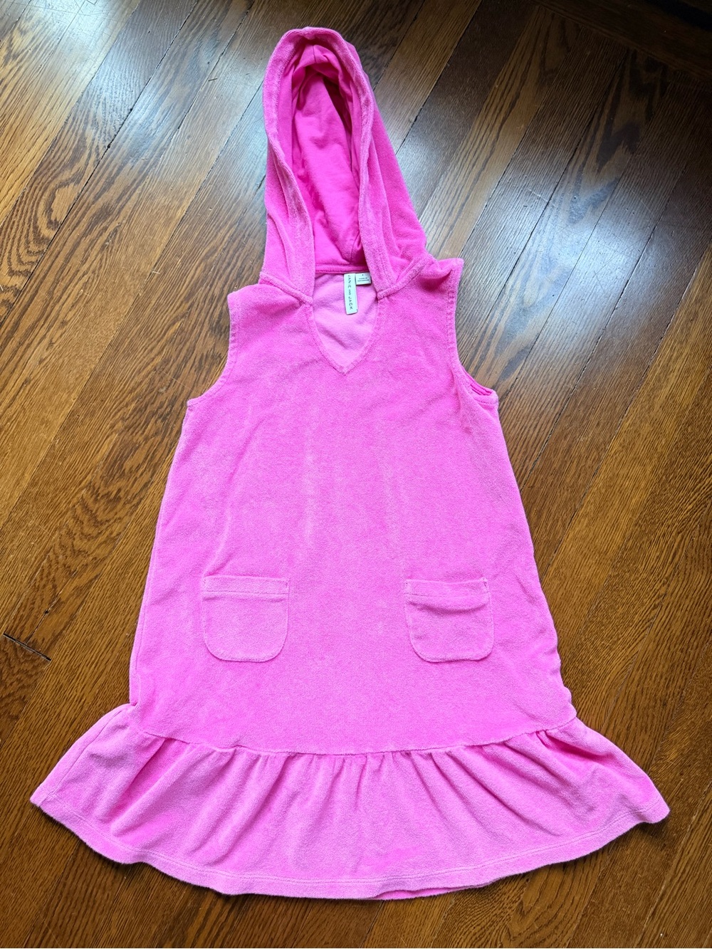 Janie and Jack Girls Hot Pink Hooded Terry Cover-up Dress